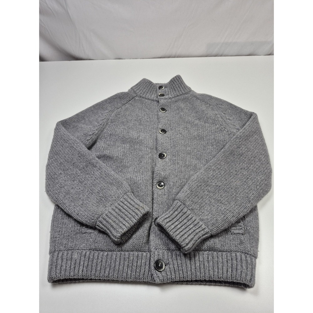 Herno Jacket Mens 54 Gray Wool Knit Bomber Button Front Resort Italy Lined